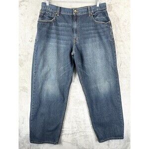 Vtg Levi's Silvertab Baggy Jeans Men's Y2K Size 38 Wide Leg Dark Wash